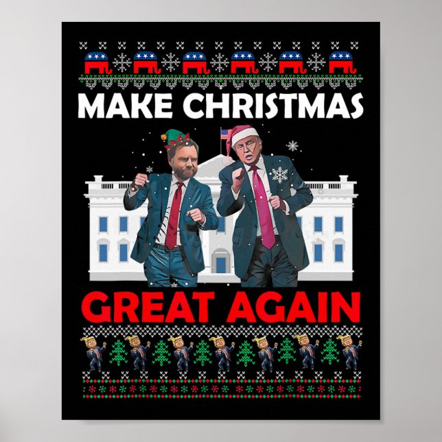 Póster Danza de Santa Trump hace a los Navidades geniales (Frente)