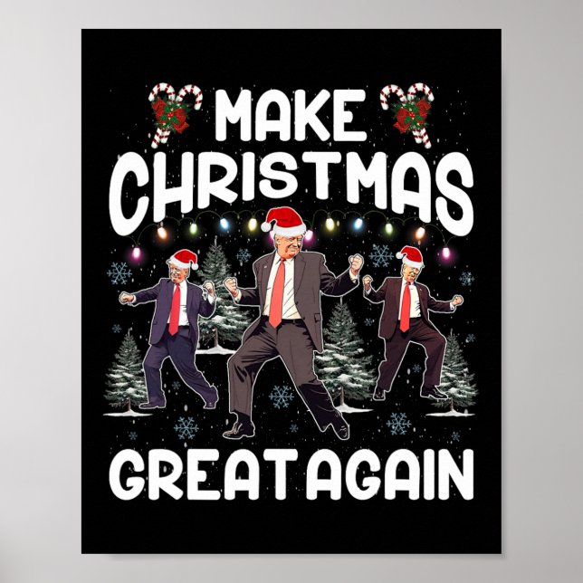 Póster Danza de Santa Trump hace a los Navidades geniales (Frente)