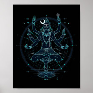 Póster Danza de Tandava del Dios Espiritual Hindú Shiva Y