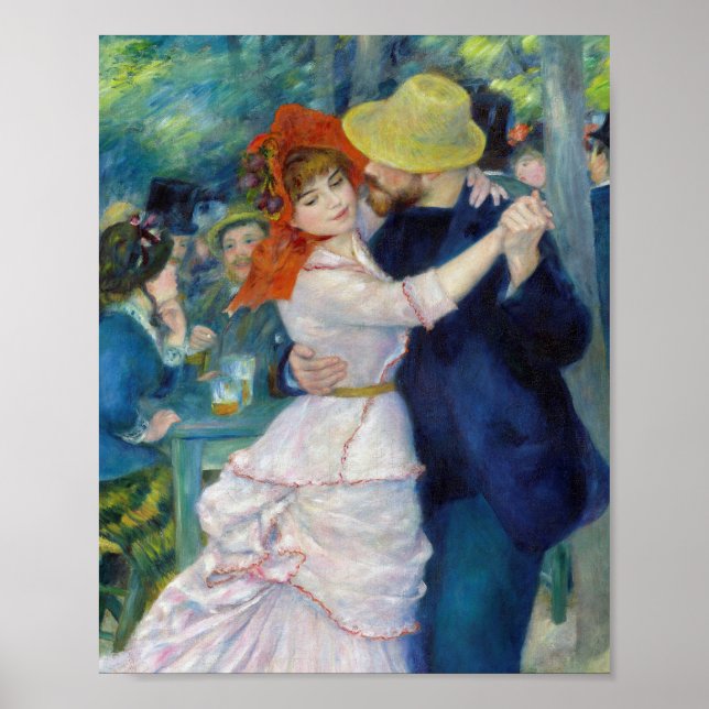 Póster Danza en Bougival por Pierre-Auguste Renoir (Frente)