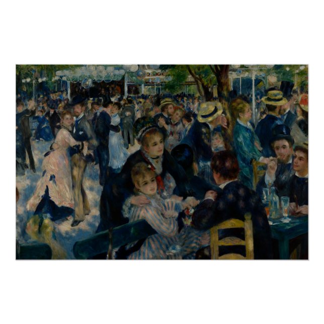 Póster Danza en Le Moulin de la Galette - Auguste Renoir (Anverso)