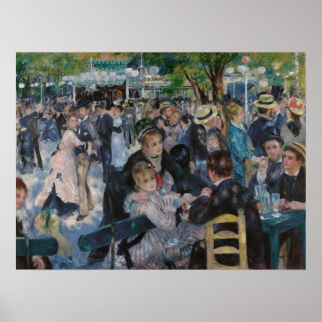 Póster Danza en Le Moulin de la Galette por Auguste Renoi (Frente)