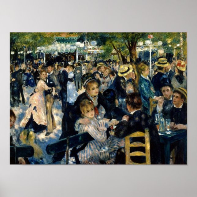 Póster Danza en Le Moulin de la Galette por Renoir (Frente)