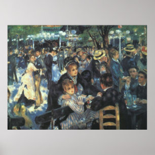 Póster Danza en Le Moulin de la Galette por Renoir
