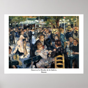 Póster Danza en Le Moulin de la Galette por Renoir