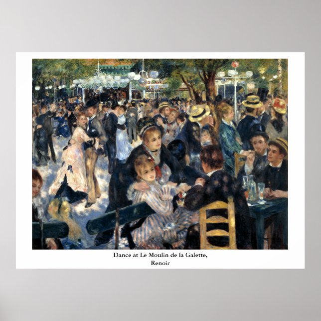 Póster Danza en Le Moulin de la Galette por Renoir (Frente)