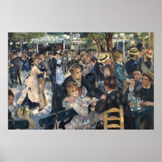 Póster Danza en Le Moulin Galette - pintura de Renoir (Frente)