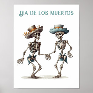 Póster Danza Eterna Dia de los Muertos Calaveras