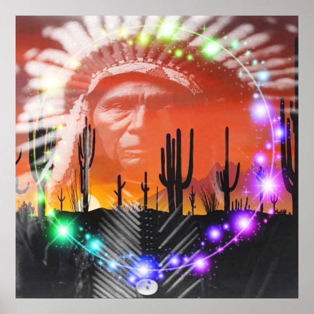 Póster Danza fantasma nativa estadounidense (Frente)