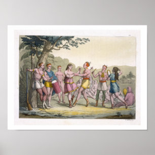 Póster Danza india canadiense por la noche (engra de colo