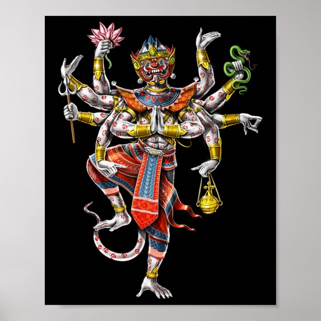 Póster Danza tradicional del jemer camboyano Hanuman Ream (Frente)