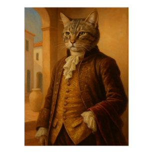 Póster  Dapper Feline Aristocrat Portrait