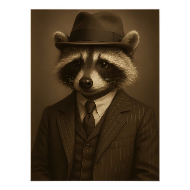 Póster Dapper Raccoon (Anverso)