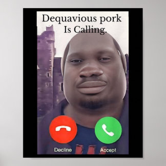 Póster Daquavious Pork Llama Meme John Pork Meme