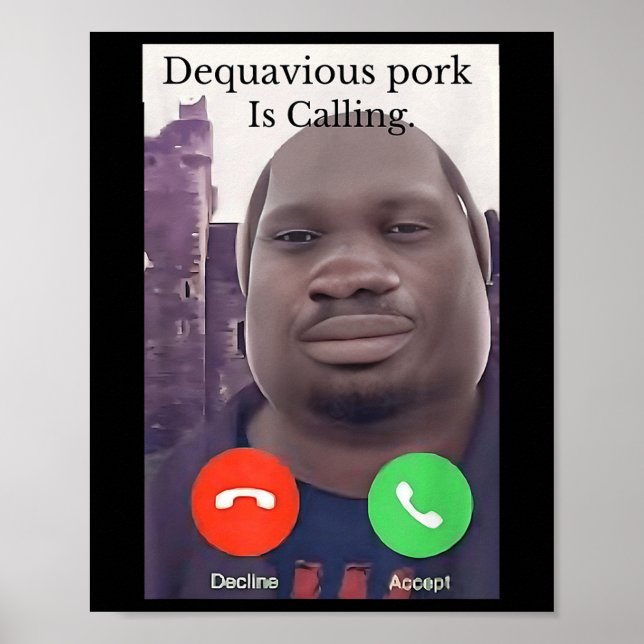 Póster Daquavious Pork Llama Meme John Pork Meme (Frente)