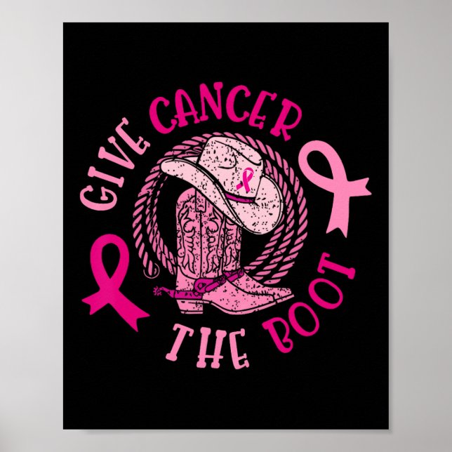 Póster Dar Cáncer De Mama El Awarene Del Cáncer De Vaquer (Frente)