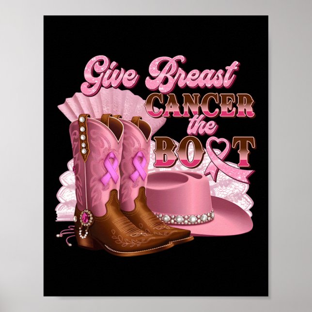 Póster Dar Cáncer De Mama El Awarene Del Cáncer De Vaquer (Frente)