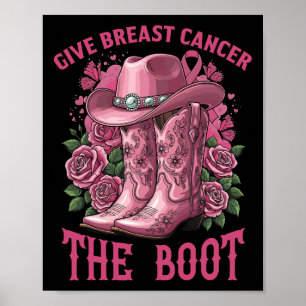 Póster Dar Cáncer De Mama El Cáncer De Cinta De Bota De B