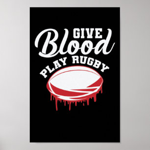 Póster Dar deporte de rugby de juego de sangre