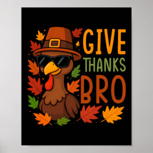 Póster Dar Gracias Hermano Pavo Lindo Agradecido Día de A