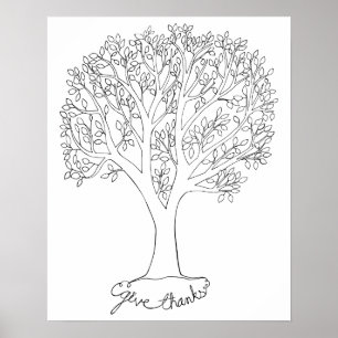 Póster Dar las gracias al árbol