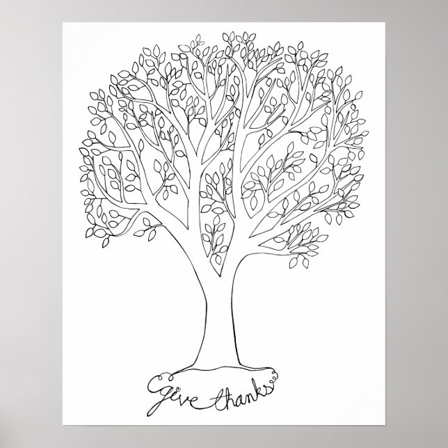 Póster Dar las gracias al árbol (Frente)