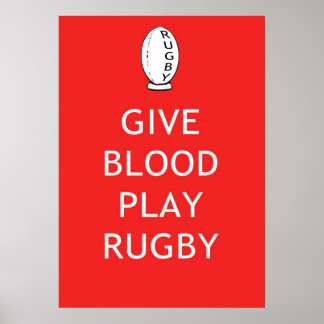 Póster Dar Rugby al juego sanguíneo