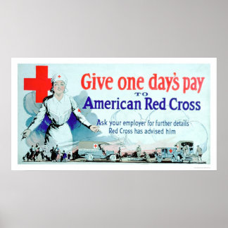 Póster Dar un día de paga a la Cruz Roja (US00048)