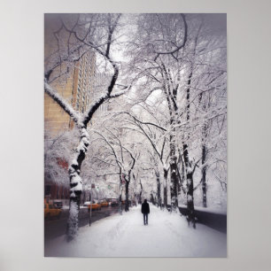 Póster Dar un paseo una acera de la ciudad Nevado