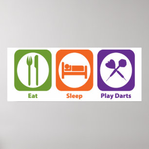 Póster Dardos de Eat Sleep Play