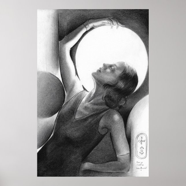 Póster Darja Collin under the Moon – Art Deco Dancer (Frente)