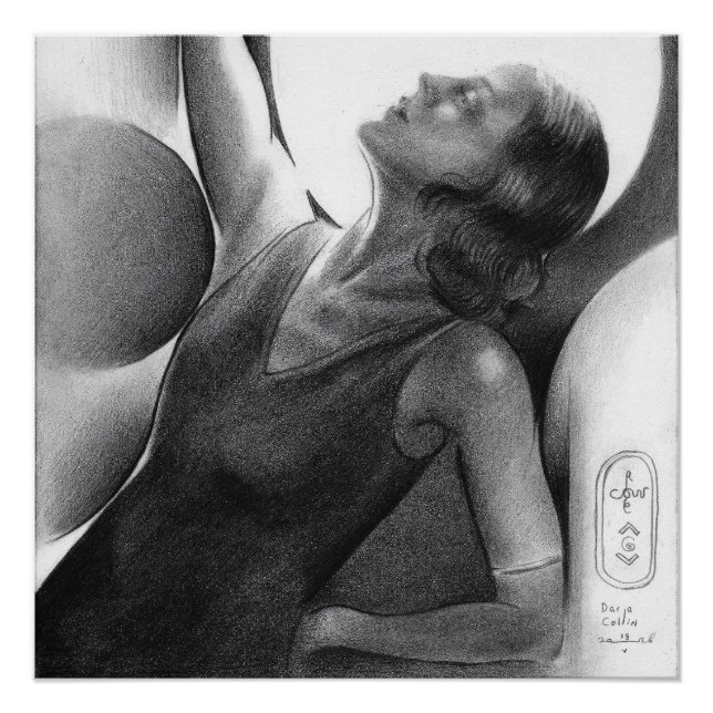 Póster Darja Collin under the Moon – Art Deco Dancer (Anverso)