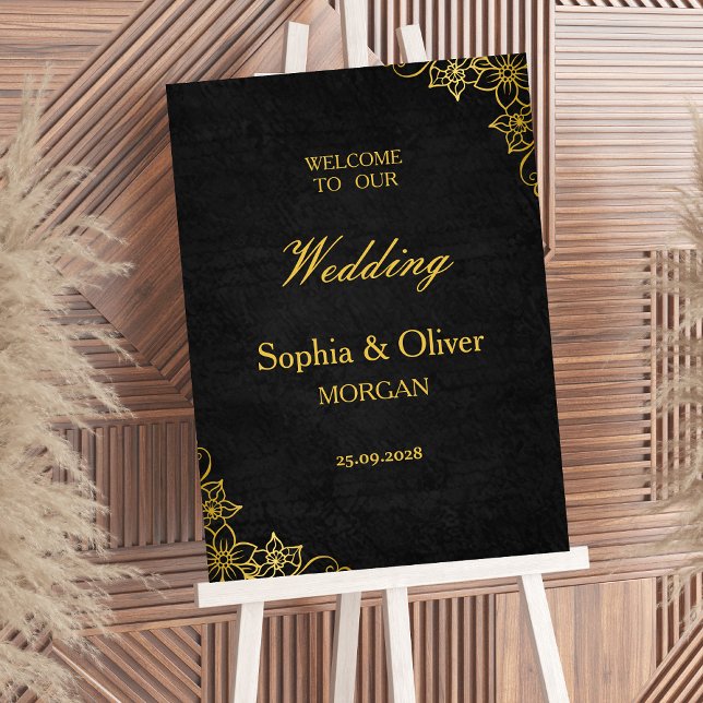 Póster Dark Academia Gothic Elegant Wedding Welcome Sign (Subido por el creador)