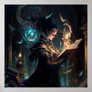 Póster Dark Academia Magic