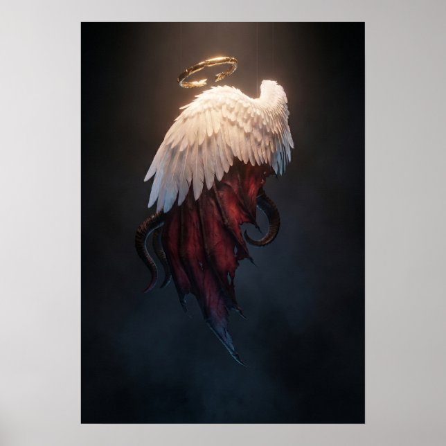 Póster Dark Angel Wings Wall Art – Heavenly & Fallen  (Frente)