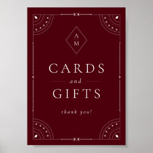 Póster Dark Burgundy Celestial y Tarjetas y Regalos de Es