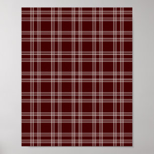 Póster Dark Burgundy Gingham
