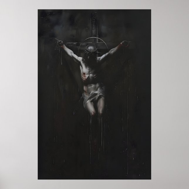 Póster Dark Crucifixion Art Print Gothic Religious  (Frente)