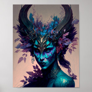 Póster Dark Elf Fantasy Art