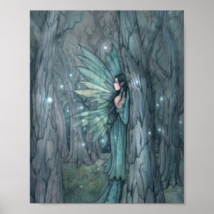 Póster Dark Forest Fairy Mystical Fantasy Art
