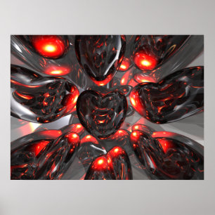 Póster Dark Hearts Abstract Poster