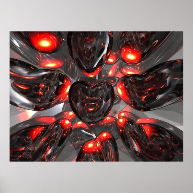 Póster Dark Hearts Abstract Poster (Frente)