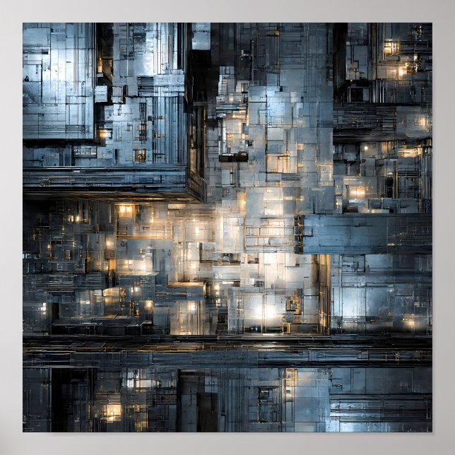 Póster Dark Industrial Texture: Dystopian Circuit (Frente)