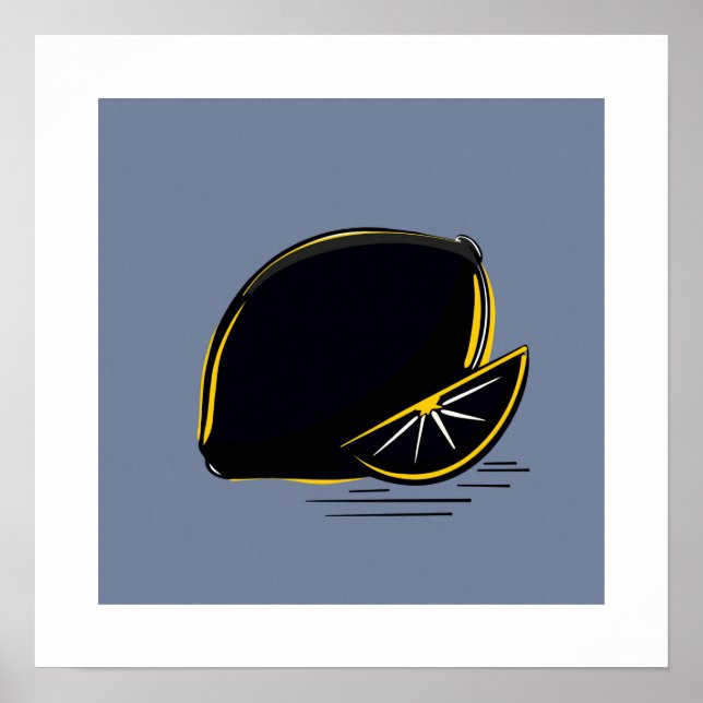 Póster Dark Lemon – Minimal Graphic Art  (Frente)