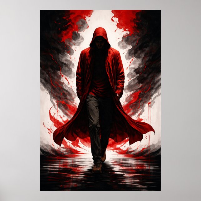 Póster Dark Power Awakening – Red Hooded Figure Poster (Frente)