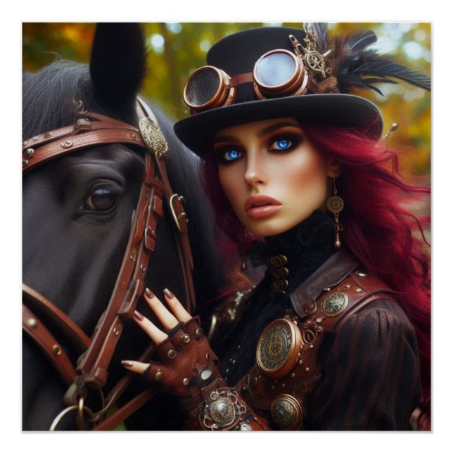 Póster Dark Rider Steampunk Victoria Lady (Anverso)