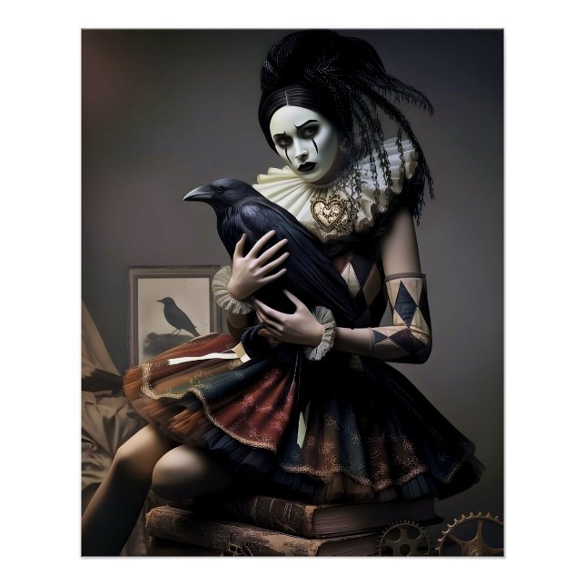 Póster Dark Romantic Crow Motif (Anverso)