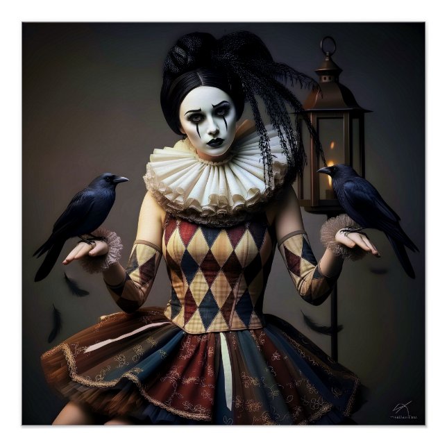 Póster  Dark Romantic Crow Motif (Anverso)