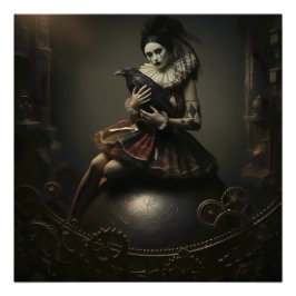 Póster Dark Romantic Raven Motif