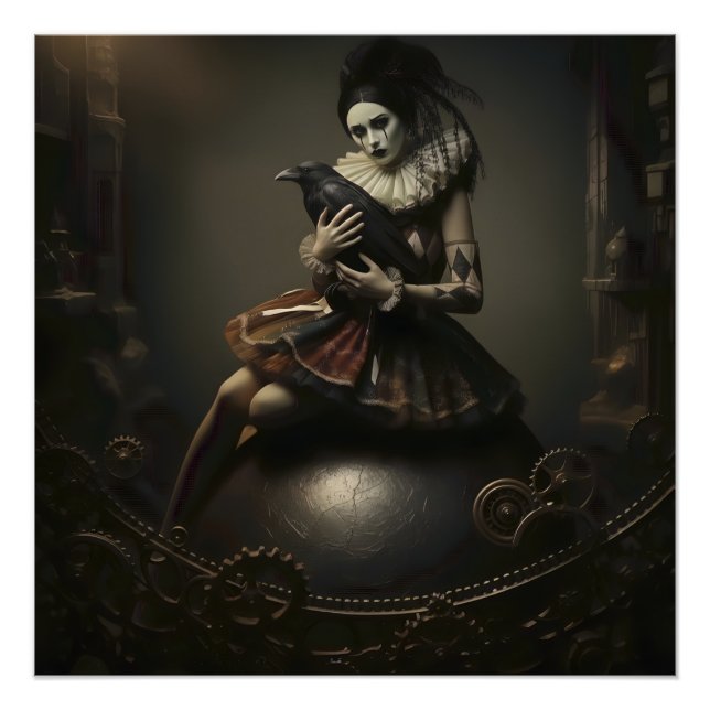 Póster Dark Romantic Raven Motif (Anverso)